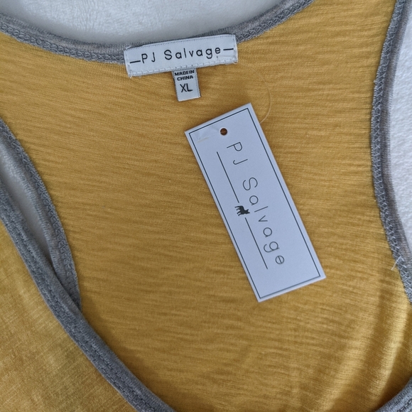 PJ Salvage Tank Lounge Embroider Daisy Racerback Scoop Neck Golden Yellow XL NWT - Picture 13 of 13